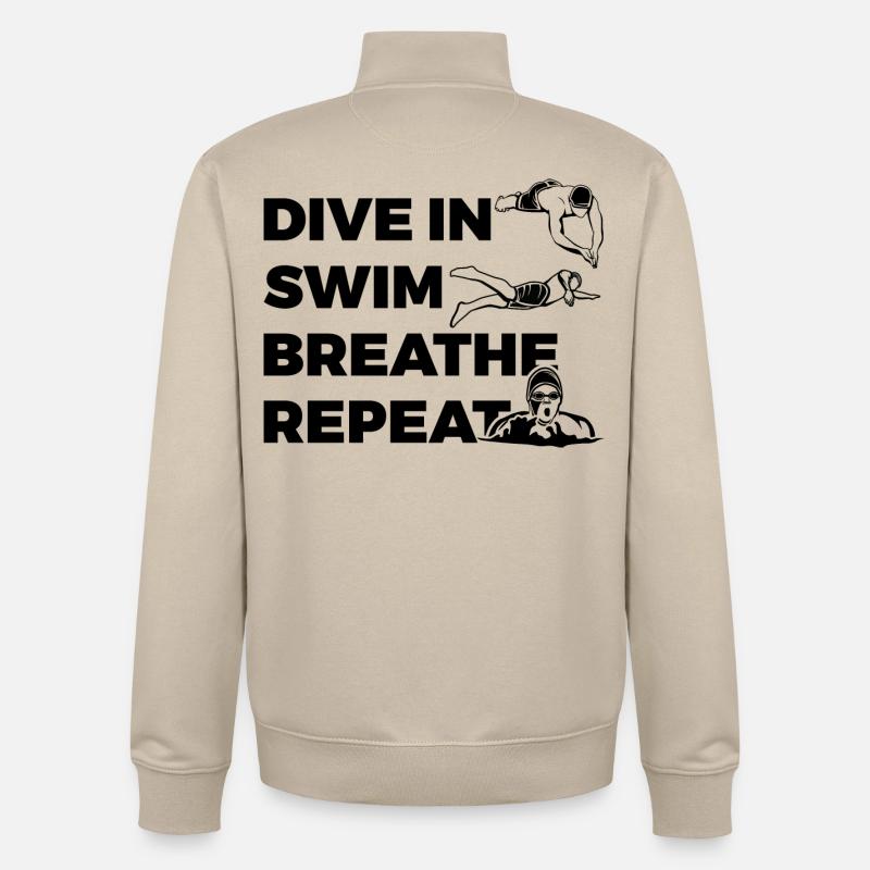 Schwimm Routine - Unisex Organic Zip Sweatshirt von Stanley/Stella - Cremebeige