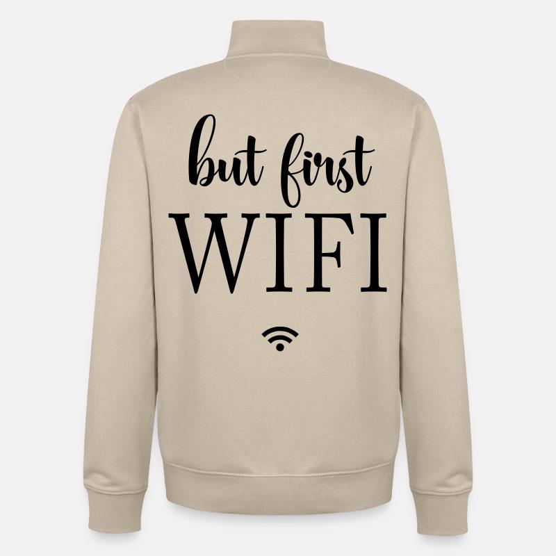 Black Surfaces Minimal Design - Unisex Organic Zip Sweatshirt by Stanley/Stella - desert dust