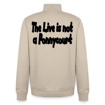 Ponnyhof - Unisex Organic Zip Sweatshirt von Stanley/Stella - Cremebeige - Hinten - AI Model Male 185 dark (185cm)