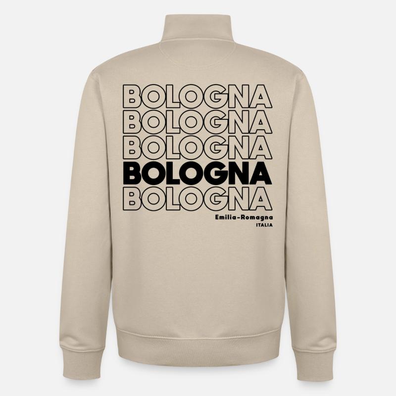 Bologna Lettering Design Emilia-Romagna - Unisex Organic Zip Sweatshirt by Stanley/Stella - desert dust