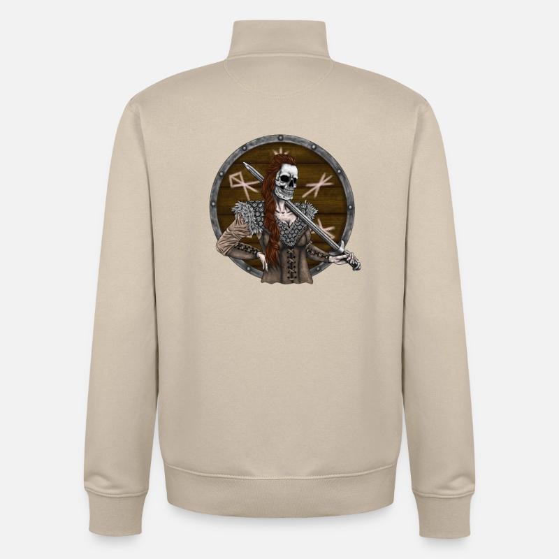 Vikingmaidmit Schild - Unisex Organic Zip Sweatshirt von Stanley/Stella - Cremebeige