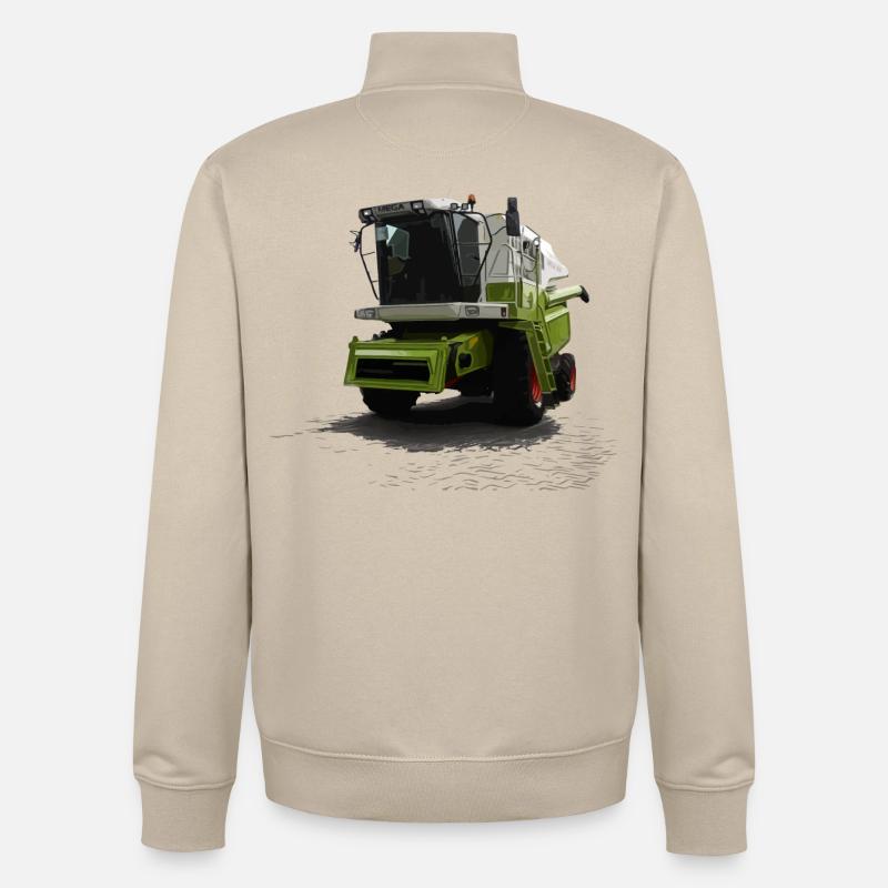 Moissonneuse-batteuse Mega 360 - Sweat zippé unisexe en coton bio Stanley/Stella - beige crème