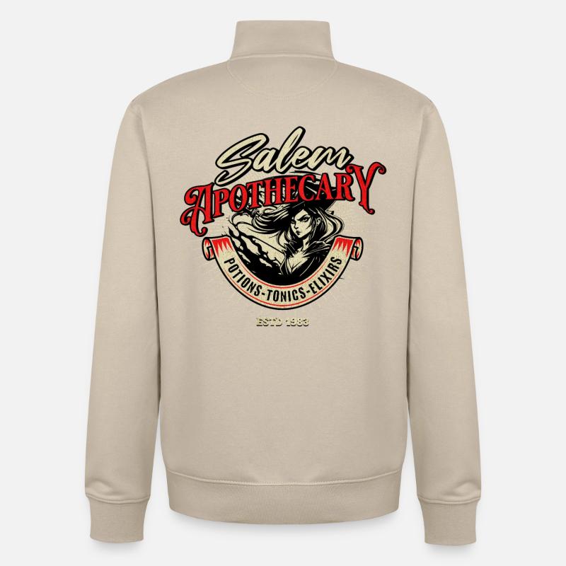 Sorcière apothicaire de Salem - Sweat zippé unisexe en coton bio Stanley/Stella - beige crème