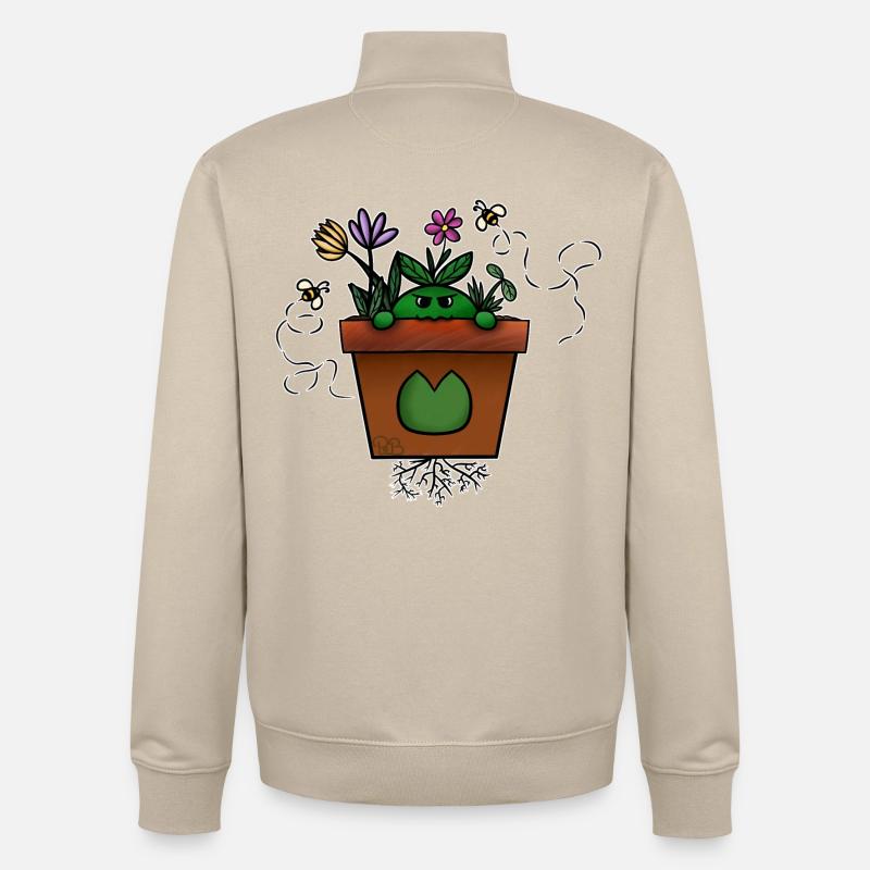 Pot2Pousse ! Par Pousse2Bambou ! - Sweat zippé unisexe en coton bio Stanley/Stella - beige crème