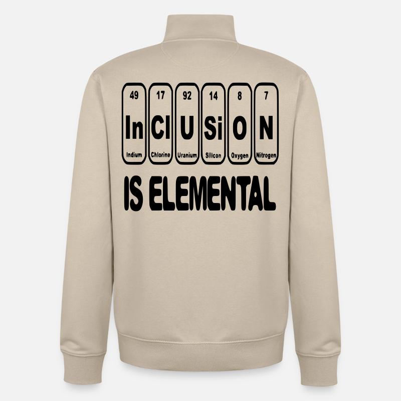 L’inclusion est élémentaire, cruciale, essentielle # - Sweat zippé unisexe en coton bio Stanley/Stella - beige crème