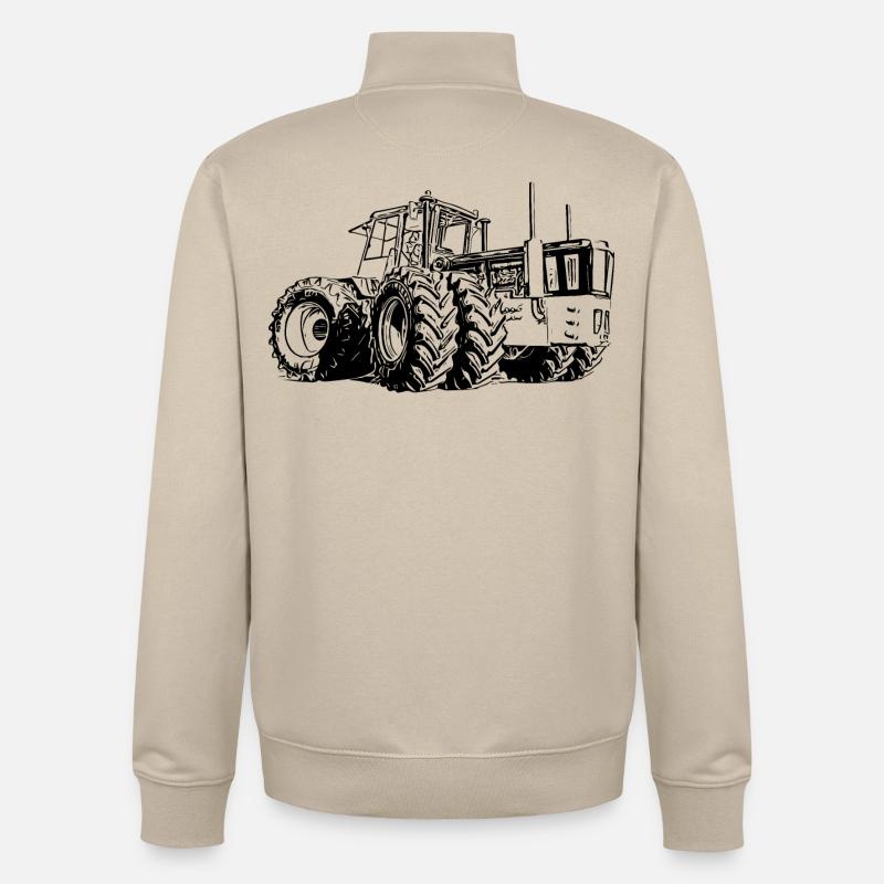 Tracteur Géant - Sweat zippé unisexe en coton bio Stanley/Stella - beige crème