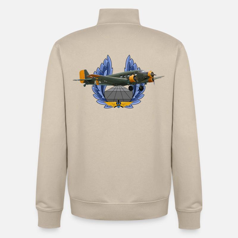 Ju-52 - Sweat zippé unisexe en coton bio Stanley/Stella - beige crème