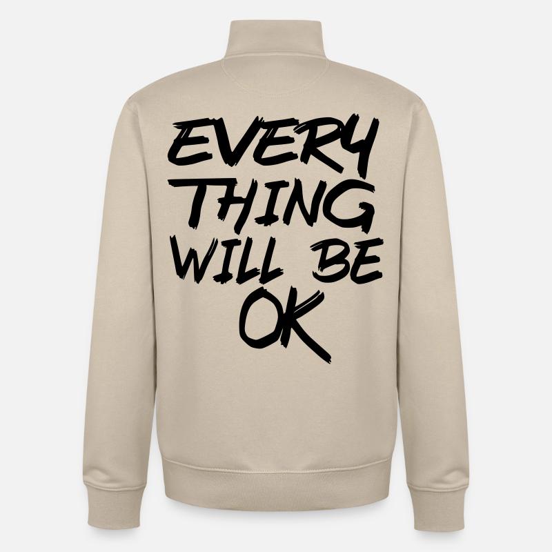 Alles wird gut! Alles wird gut! # - Unisex Organic Zip Sweatshirt von Stanley/Stella - Cremebeige