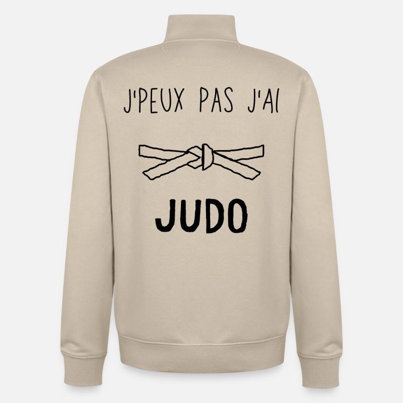 J Peux Pas J Ai Judo - Sweat zippé unisexe en coton bio Stanley/Stella - beige crème