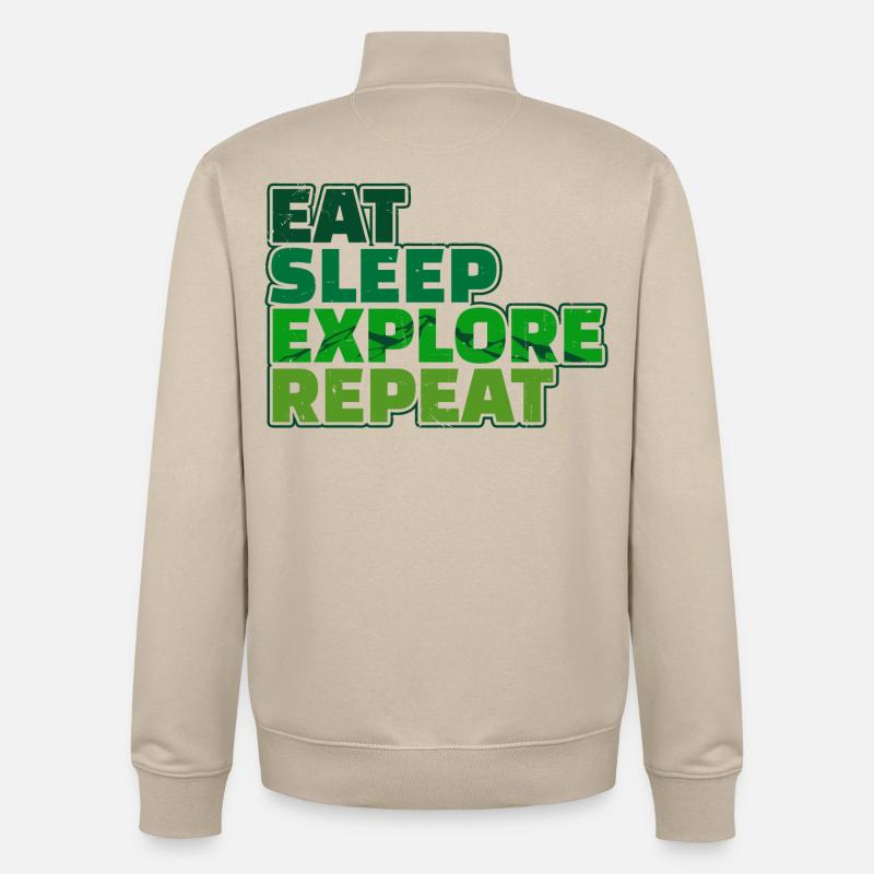 Wandern Bergsteigen Statement Wanderer Wanderwege - Unisex Organic Zip Sweatshirt von Stanley/Stella - Cremebeige