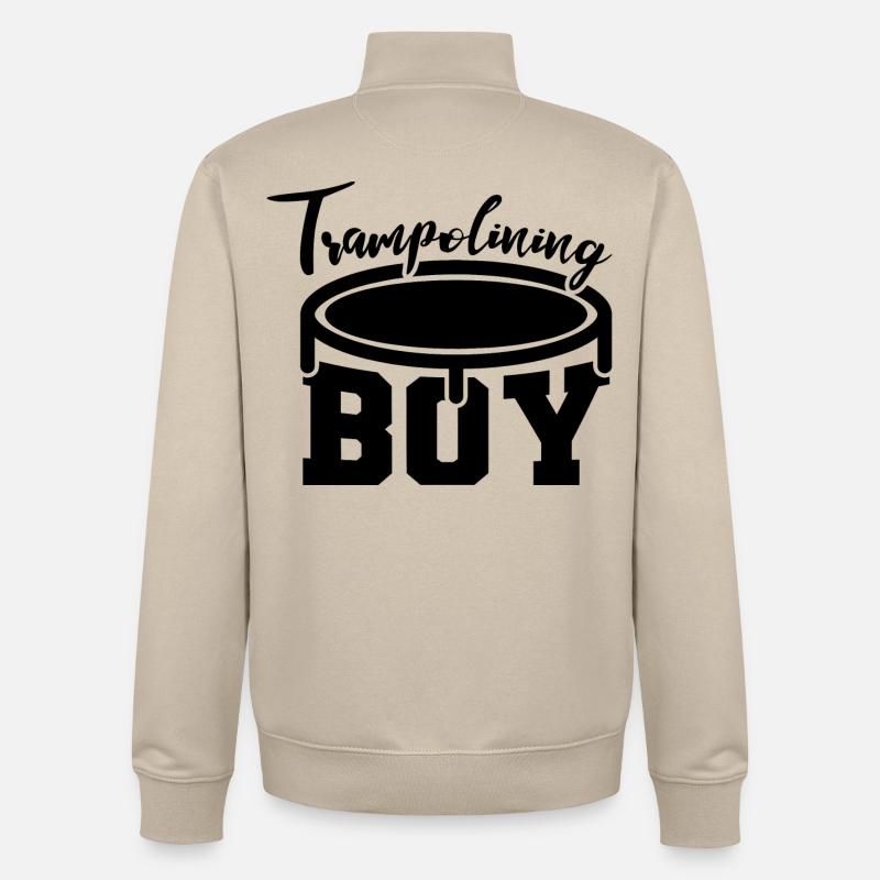 Drôle de pull trampoline - Sweat zippé unisexe en coton bio Stanley/Stella - beige crème