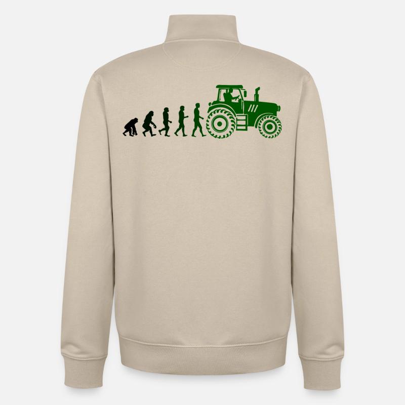 Nutzfahrzeug Landwirt Evolution Fahrzeug Traktor - Unisex Organic Zip Sweatshirt von Stanley/Stella - Cremebeige
