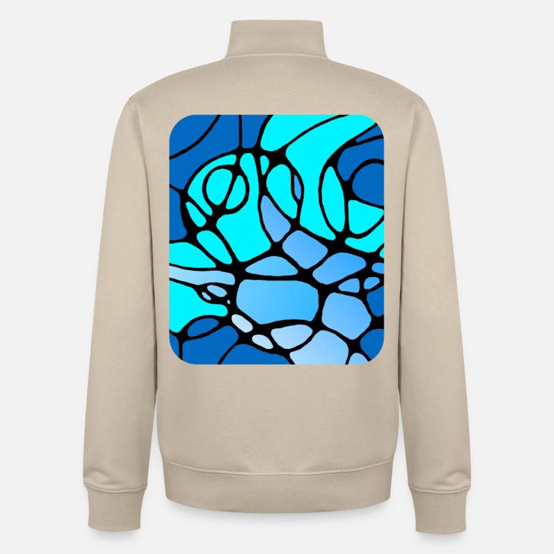 Conception abstraite moderne neurographique - Sweat zippé unisexe en coton bio Stanley/Stella - beige crème