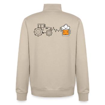 Kraftfahrzeug Traktor Nutzfahrzeug Ackerbau Feld - Unisex Organic Zip Sweatshirt von Stanley/Stella - Cremebeige - Hinten - AI Model Male 185 dark (185cm)