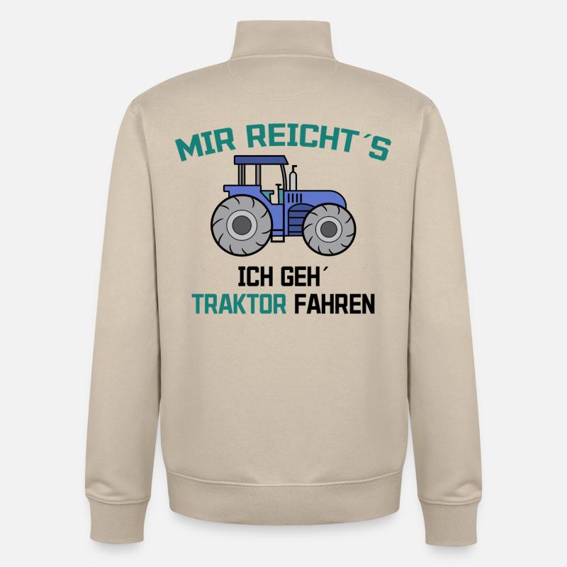 Traktor Statement Bauer Ackerbau Kraftfahrzeug - Unisex Organic Zip Sweatshirt von Stanley/Stella - Cremebeige