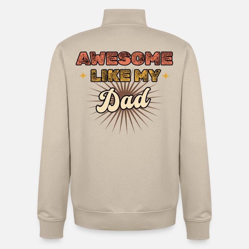 Génial comme mon père - Sweat zippé unisexe en coton bio Stanley/Stella - beige crème