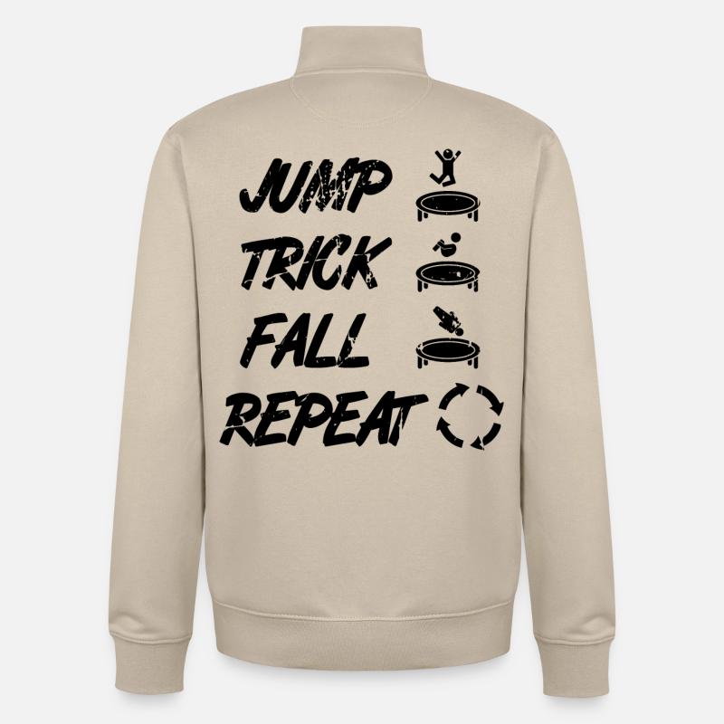 Jump Trick Fall Repeat - Unisex Organic Zip Sweatshirt von Stanley/Stella - Cremebeige