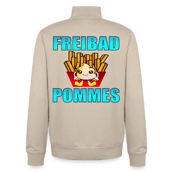 FREIBAD POMMES FRITTEN SOMMER - Unisex Organic Zip Sweatshirt von Stanley/Stella - Cremebeige - Hinten - AI Model Male 185 dark (185cm)