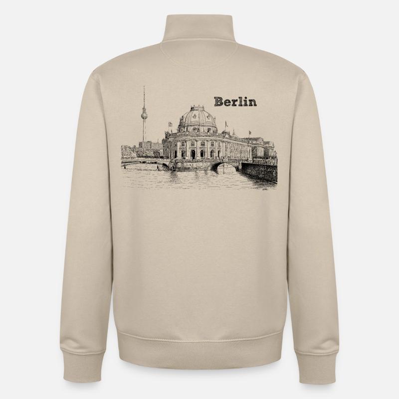 Berlin - Sweat zippé unisexe en coton bio Stanley/Stella - beige crème