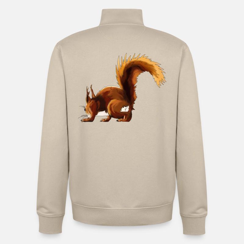 Squirrel Velcro Fall Edition - Unisex Organic Zip Sweatshirt by Stanley/Stella - desert dust