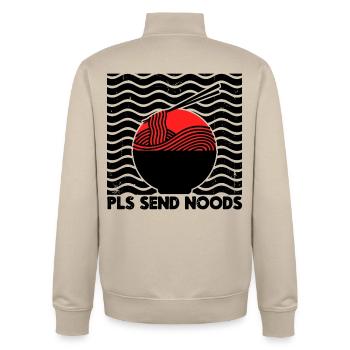 Manga Anime Déclaration Ramen Extrême-Orient japonais - Sweat zippé unisexe en coton bio Stanley/Stella - beige crème - Dos - AI Model Male 185 dark (185cm)