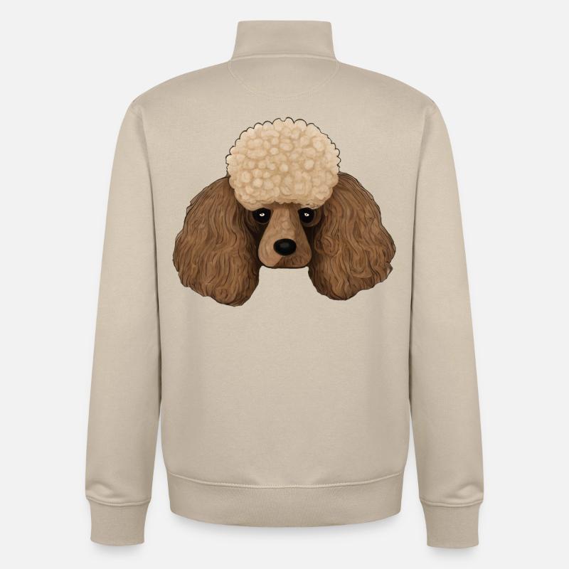 Tête de caniche - Sweat zippé unisexe en coton bio Stanley/Stella - beige crème