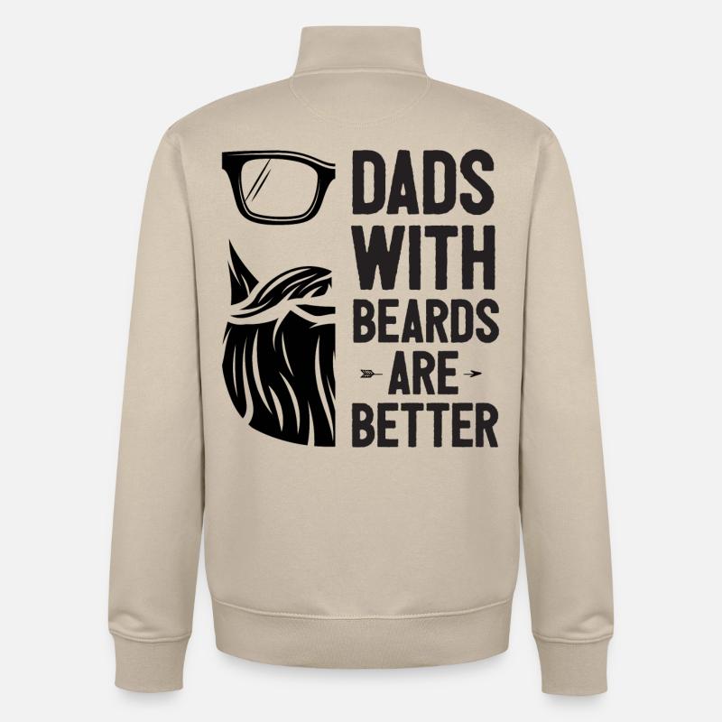 Väter mit Bärten sind besser - Unisex Organic Zip Sweatshirt von Stanley/Stella - Cremebeige