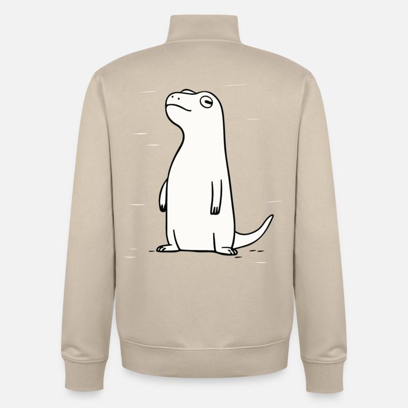 Dino excentrique - Sweat zippé unisexe en coton bio Stanley/Stella - beige crème