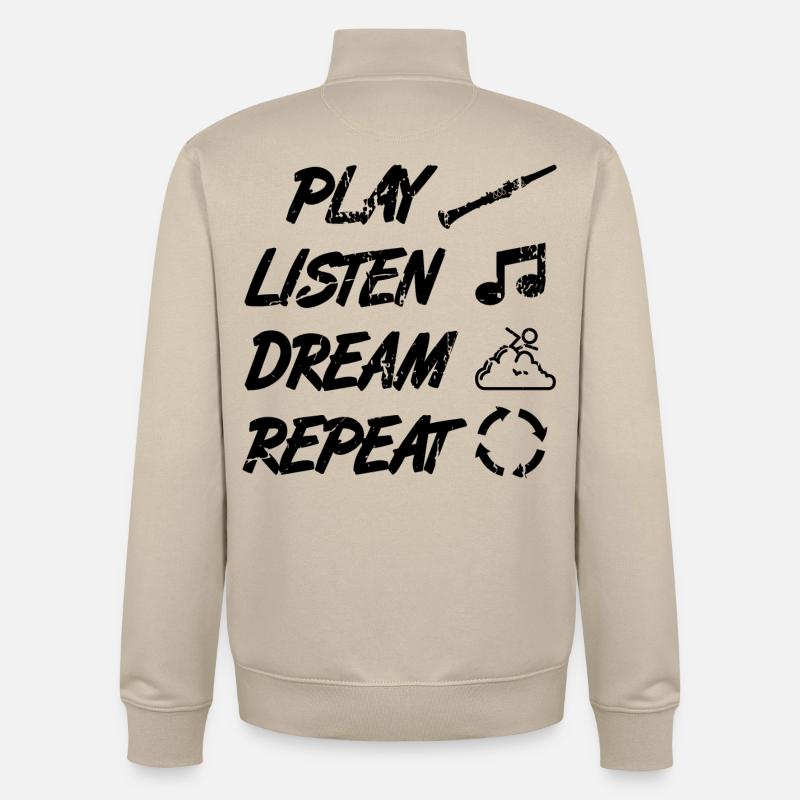 Technique de jeu de la clarinette - Sweat zippé unisexe en coton bio Stanley/Stella - beige crème