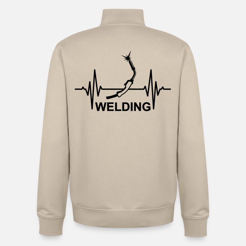 Soudage, ECG, palpitations - Sweat zippé unisexe en coton bio Stanley/Stella - beige crème