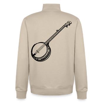 Croquis Banjo - Sweat zippé unisexe en coton bio Stanley/Stella - beige crème - Dos - AI Model Male 185 dark (185cm)