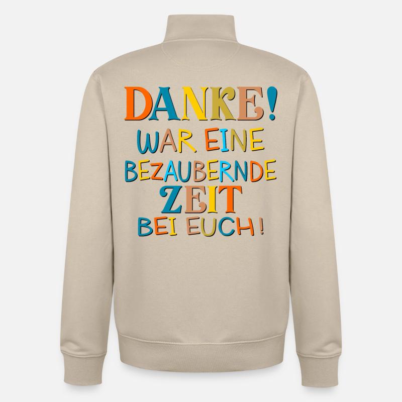 DANKESCHÖN BESUCH - Unisex Organic Zip Sweatshirt von Stanley/Stella - Cremebeige