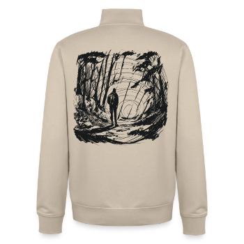 Let's go somewhere - Unisex Organic Zip Sweatshirt von Stanley/Stella - Cremebeige - Hinten - AI Model Male 185 dark (185cm)