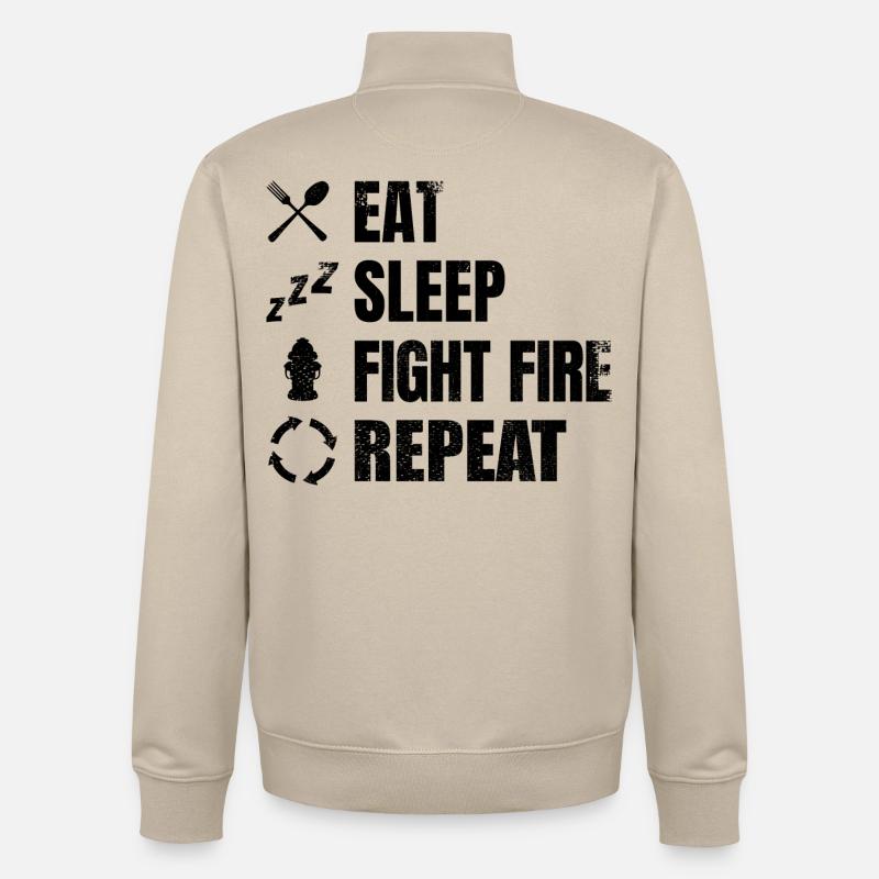 Fire brigade routine - Unisex Organic Zip Sweatshirt by Stanley/Stella - desert dust