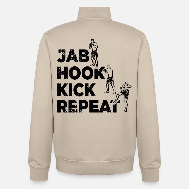 Routine de kickboxeur - Sweat zippé unisexe en coton bio Stanley/Stella - beige crème