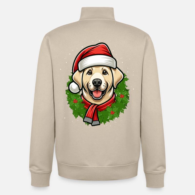 Weihnachts Labrador Hunde-Freunde - Unisex Organic Zip Sweatshirt von Stanley/Stella - Cremebeige