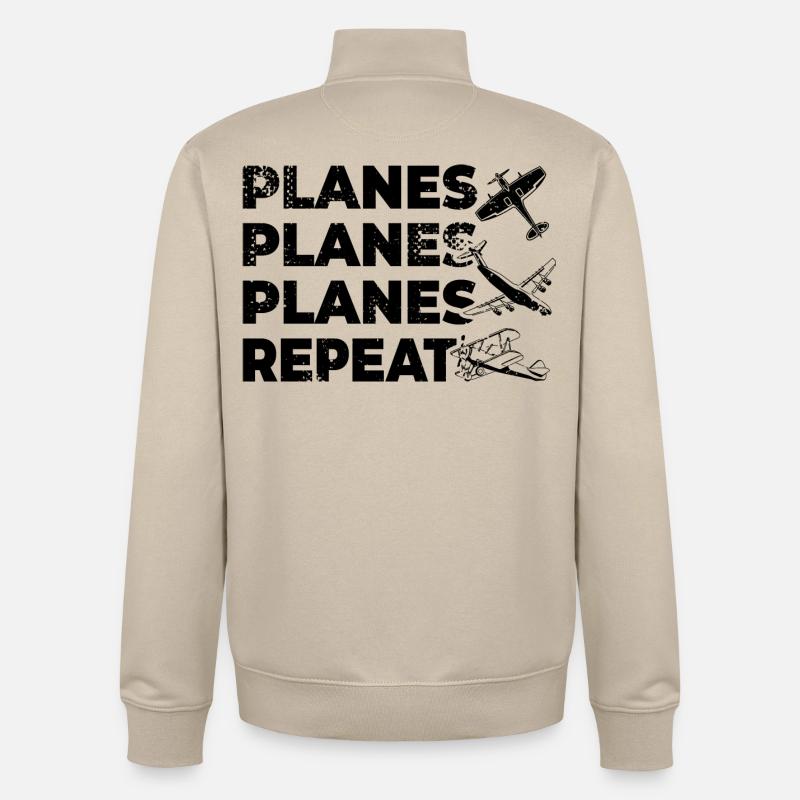 Sort de Planespotter - Sweat zippé unisexe en coton bio Stanley/Stella - beige crème