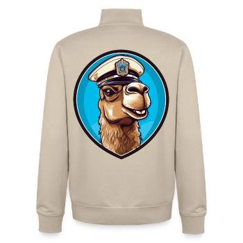 Police des chameaux - Sweat zippé unisexe en coton bio Stanley/Stella - beige crème - Dos - AI Model Male 185 dark (185cm)
