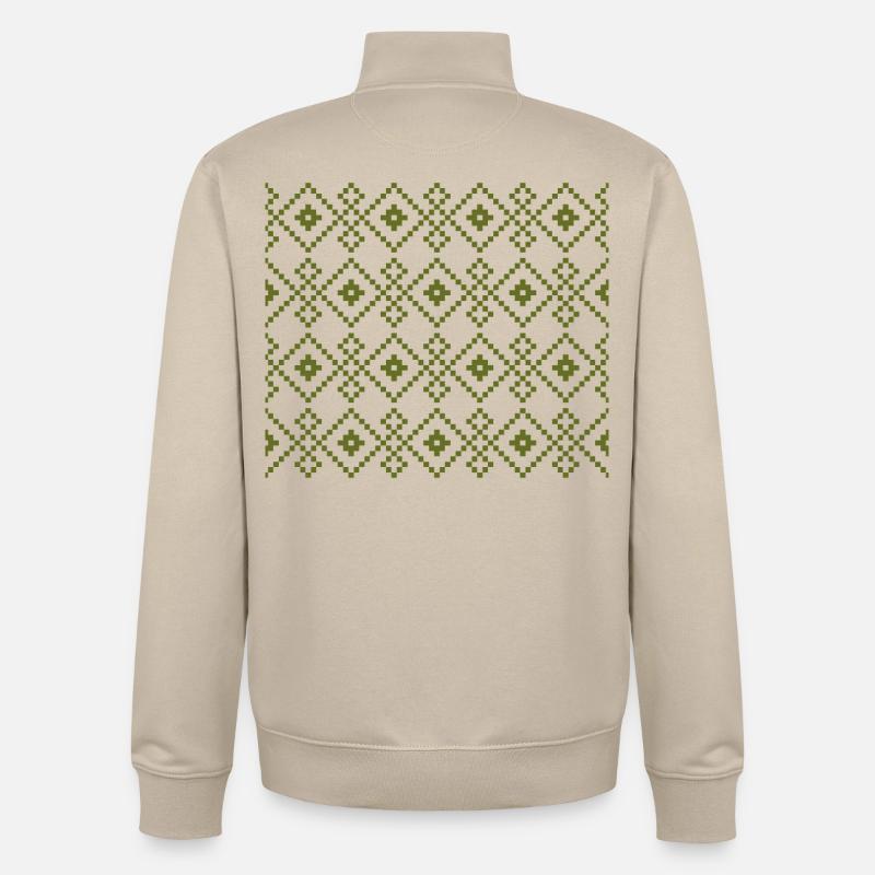 Pull uni de Noël (vert) - Sweat zippé unisexe en coton bio Stanley/Stella - beige crème