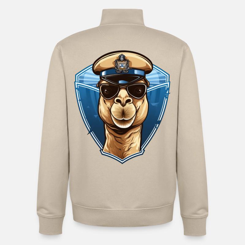 Kamel Polizist - Unisex Organic Zip Sweatshirt von Stanley/Stella - Cremebeige