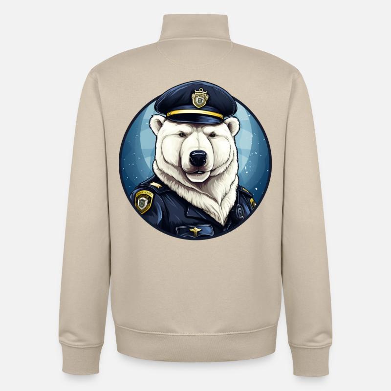 Eisbären Polizei - Unisex Organic Zip Sweatshirt von Stanley/Stella - Cremebeige