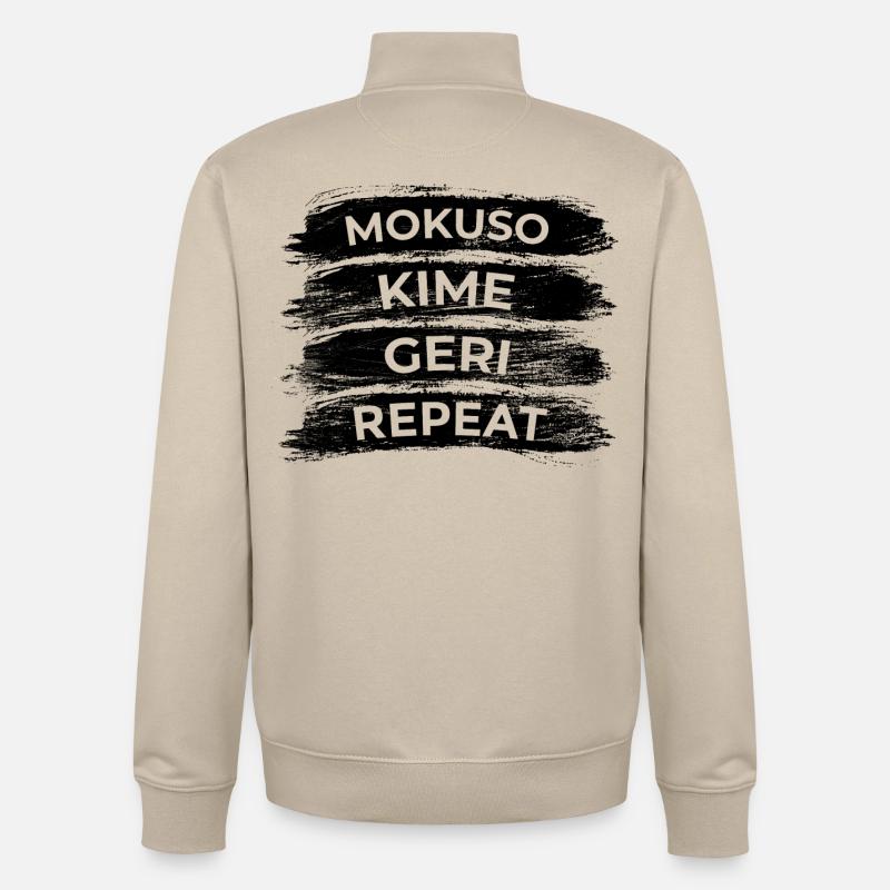 Techniques de karaté - Sweat zippé unisexe en coton bio Stanley/Stella - beige crème