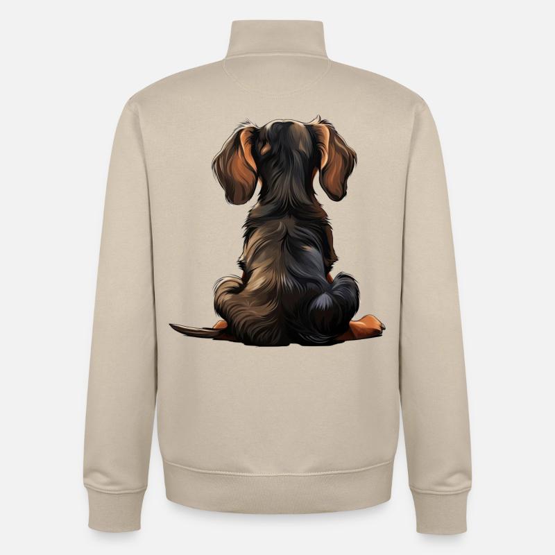 Teckel - Sweat zippé unisexe en coton bio Stanley/Stella - beige crème