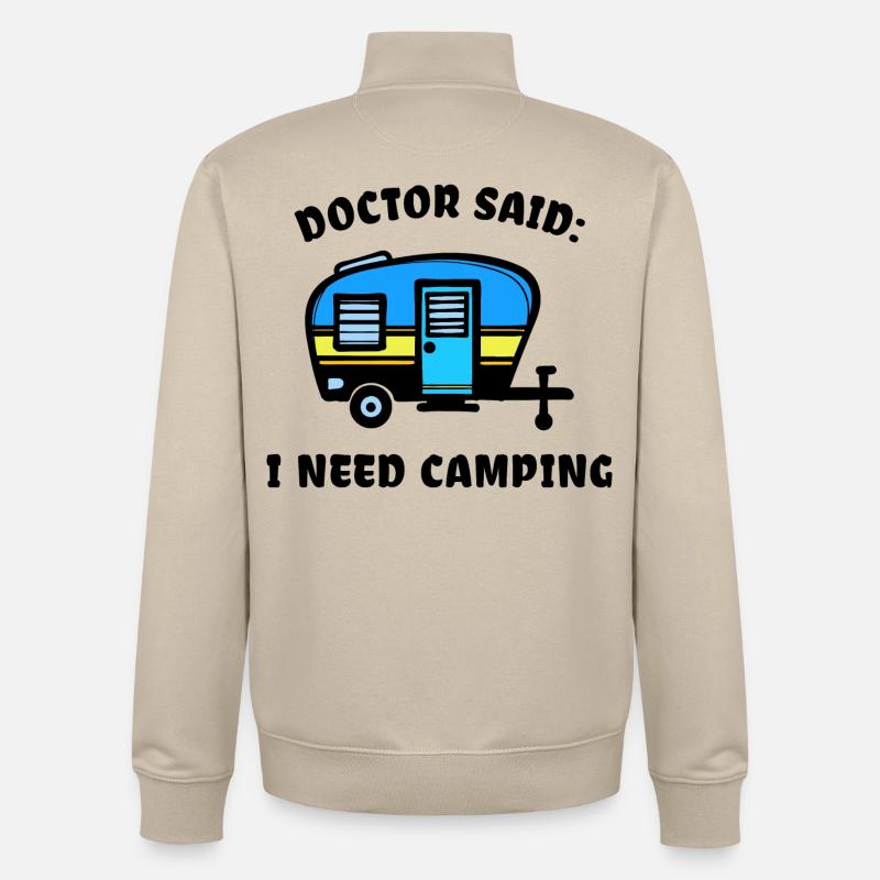 Camper Camping Wohnmobil Statement Wanderer - Unisex Organic Zip Sweatshirt von Stanley/Stella - Cremebeige