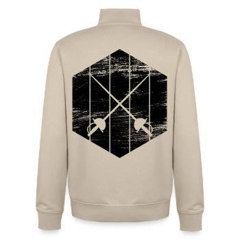 Fencing equipment - Unisex Organic Zip Sweatshirt by Stanley/Stella - desert dust - Back - AI Model Male 185 dark (185cm)