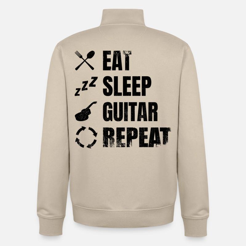 Routine quotidienne du guitariste - Sweat zippé unisexe en coton bio Stanley/Stella - beige crème