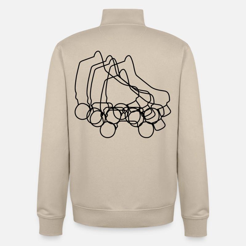 Croquis de patins à roulettes - Sweat zippé unisexe en coton bio Stanley/Stella - beige crème