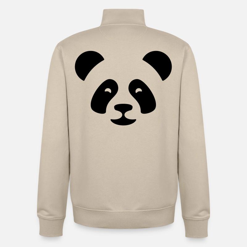 Panda - Sweat zippé unisexe en coton bio Stanley/Stella - beige crème