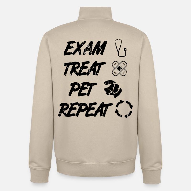 Routine vétérinaire - Sweat zippé unisexe en coton bio Stanley/Stella - beige crème