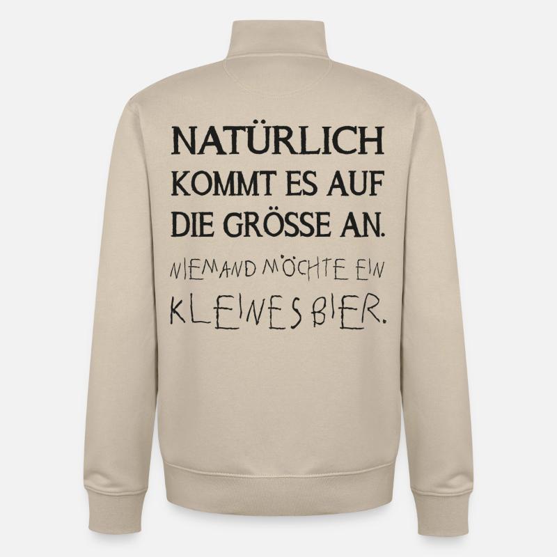 niemand möchte ein kleines bier - Unisex Organic Zip Sweatshirt von Stanley/Stella - Cremebeige